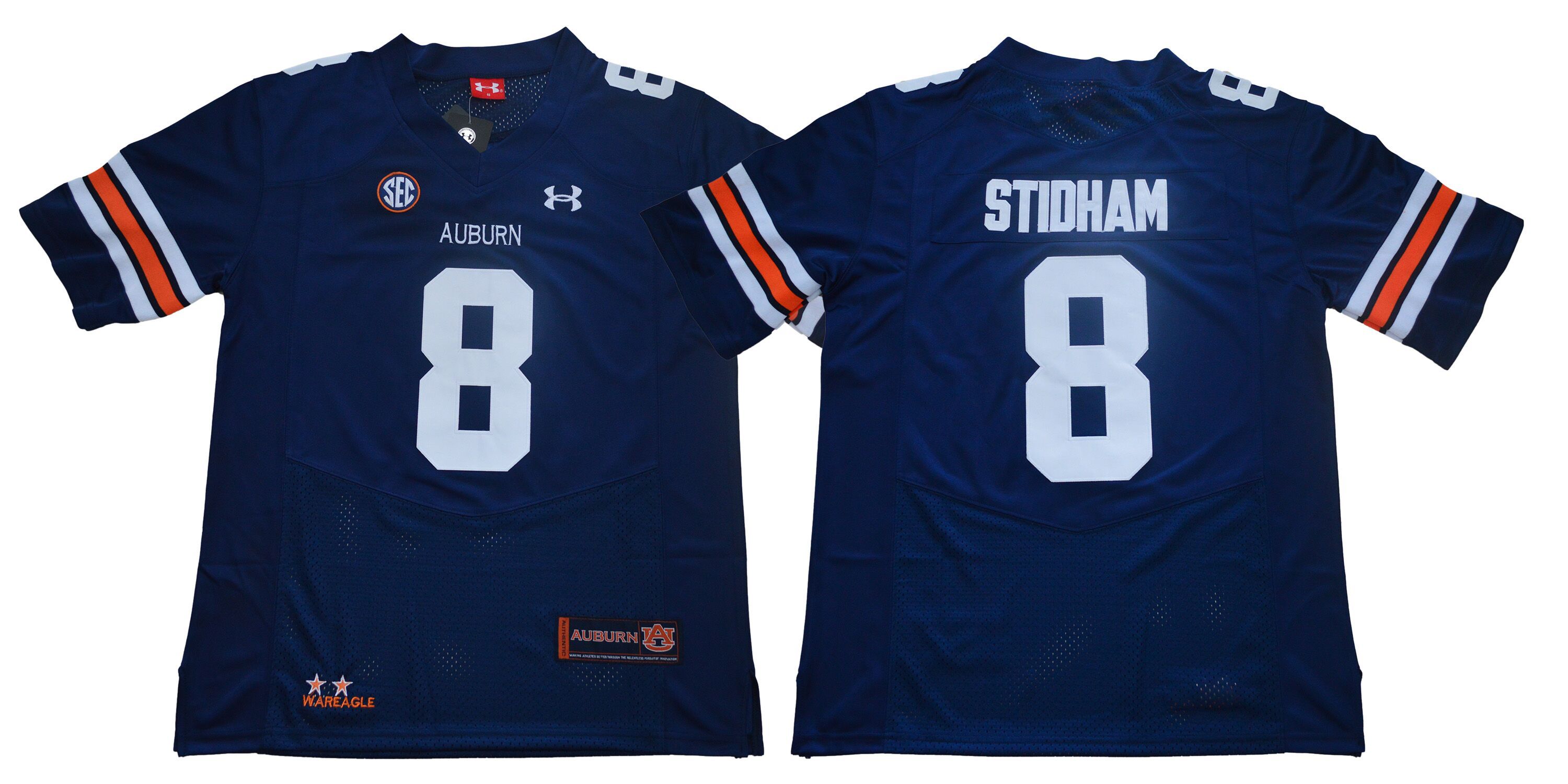 Men Auburn Tigers #8 Stidham Blue SEC NCAA Jerseys